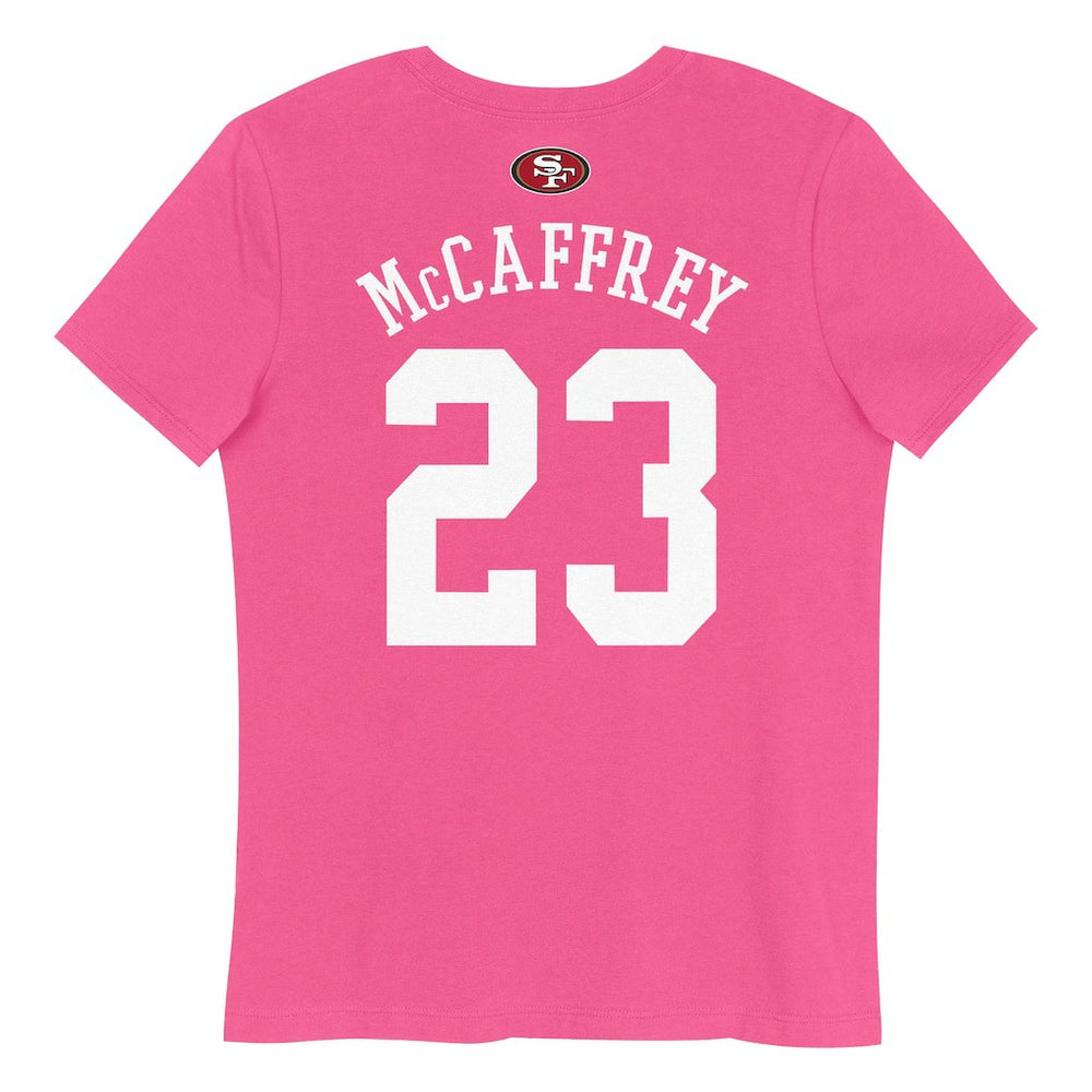 Christian McCaffrey San Francisco 49ers Girls Youth Player Name & Number T-Shirt - Pink cheap