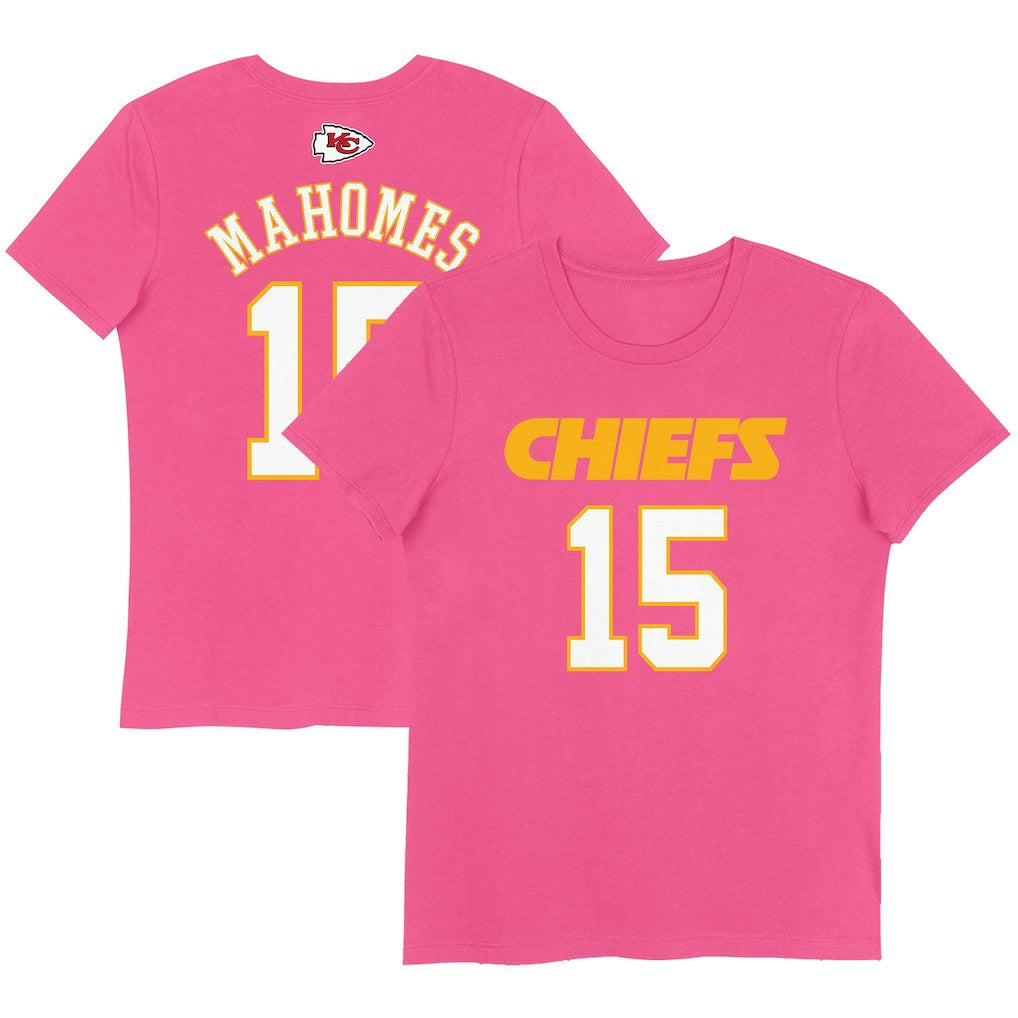 Patrick Mahomes Kansas City Chiefs Girls Youth Player Name & Number T-Shirt - Pink sale