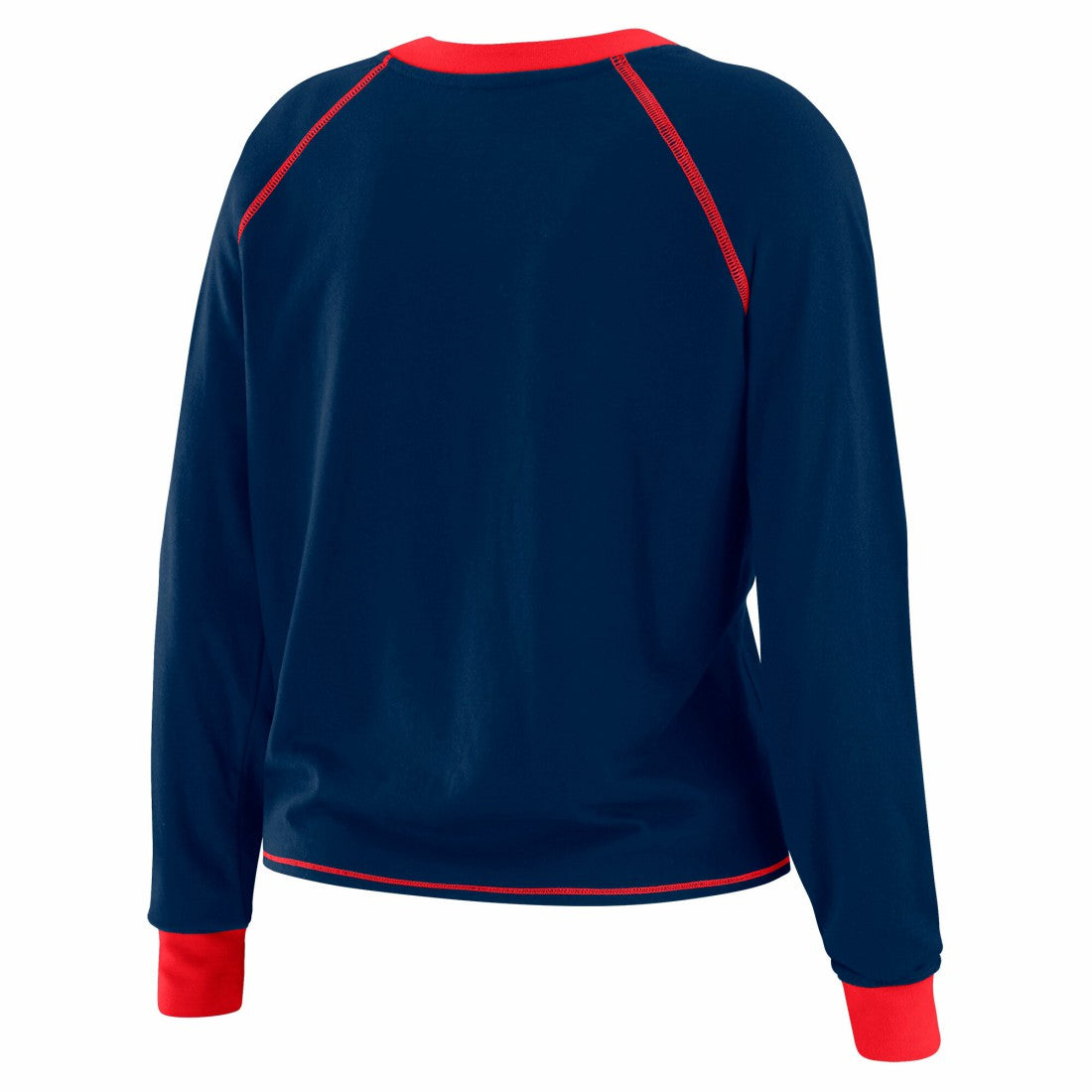 New York Giants WEAR by Erin Andrews Women's Plus Size Tie-Front Long Sleeve Top - Royal/Red on sale