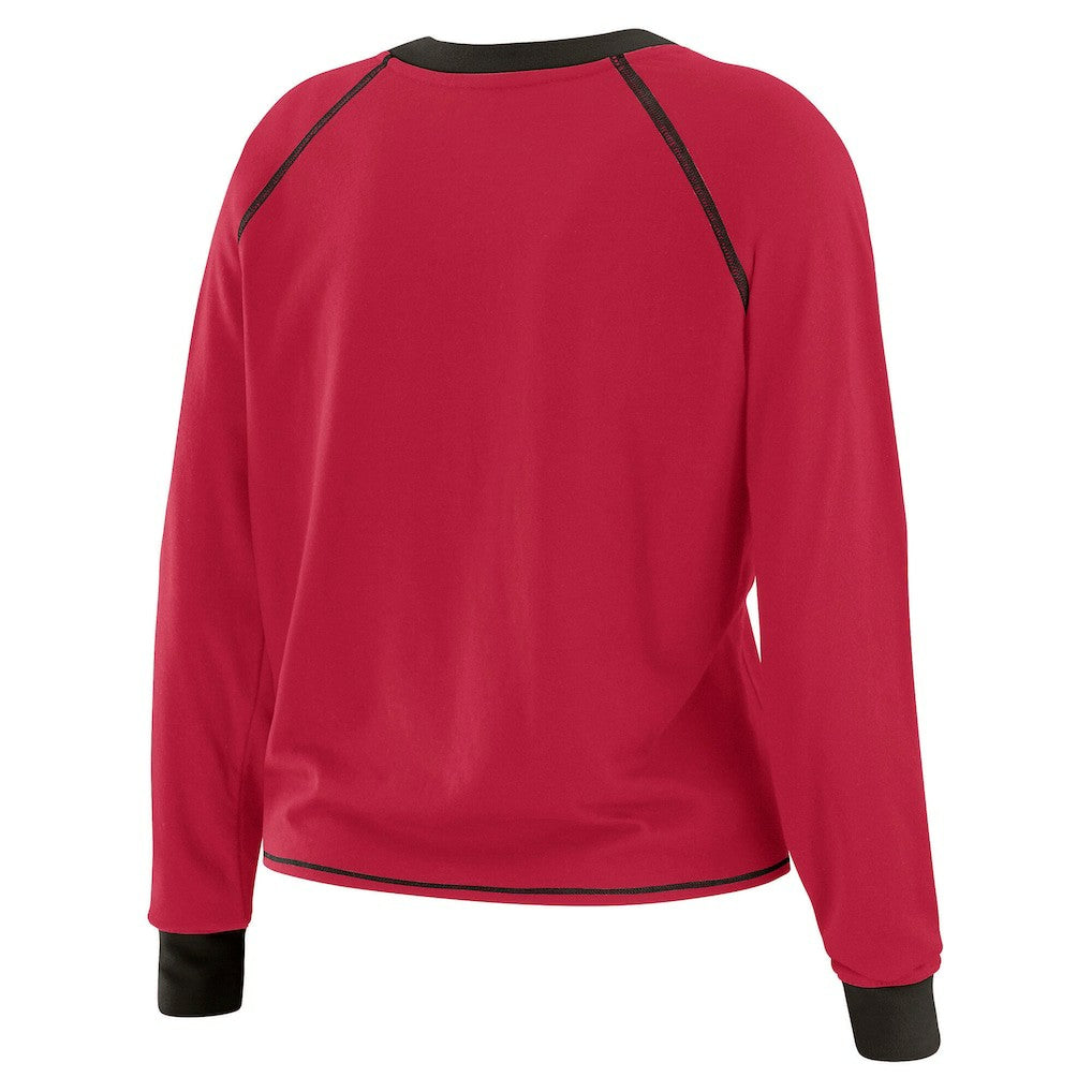 Arizona Cardinals WEAR by Erin Andrews Women's Plus Size Tie-Front Long Sleeve Top - Cardinal/Black online
