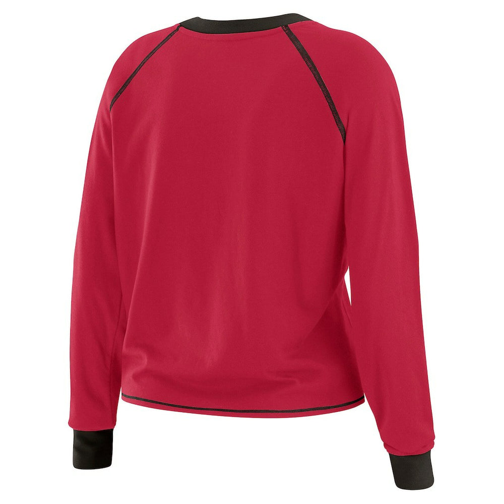 Arizona Cardinals WEAR by Erin Andrews Women's Plus Size Tie-Front Long Sleeve Top - Cardinal/Black online