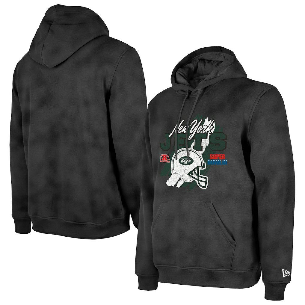 New York Jets New Era Identity Helmet Enzyme Washed Pullover Hoodie - Black discount