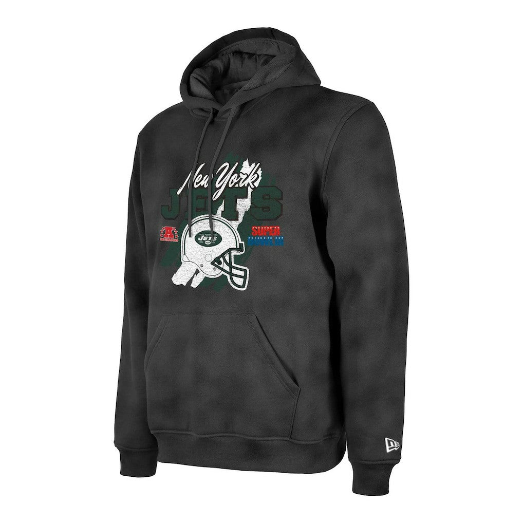 New York Jets New Era Identity Helmet Enzyme Washed Pullover Hoodie - Black discount