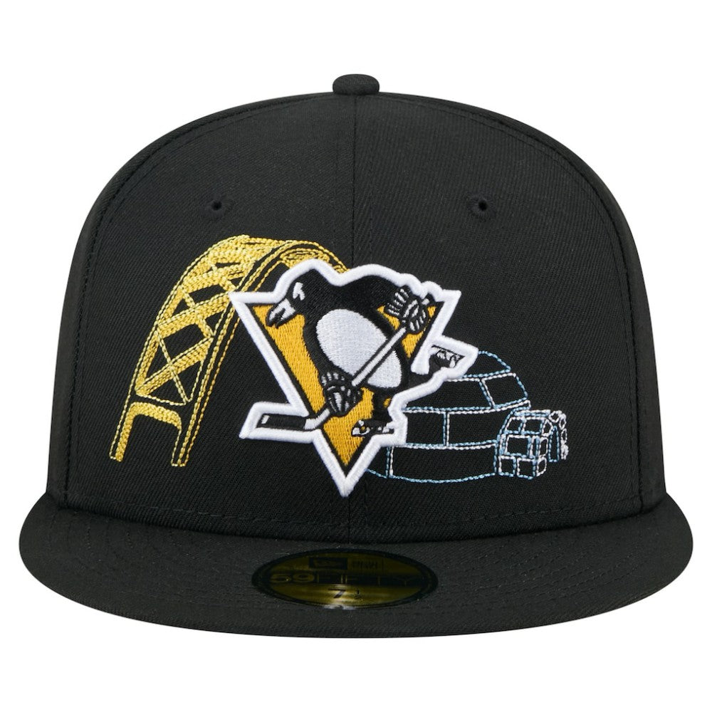Pittsburgh Penguins New Era State Stitch 59FIFTY Fitted Hat Black