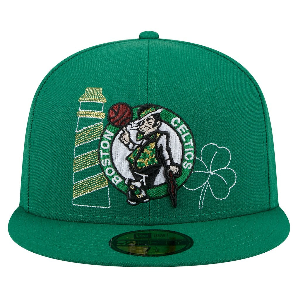 Boston Celtics State Stitch 59FIFTY Fitted Hat - Kelly Green | New Era for sale