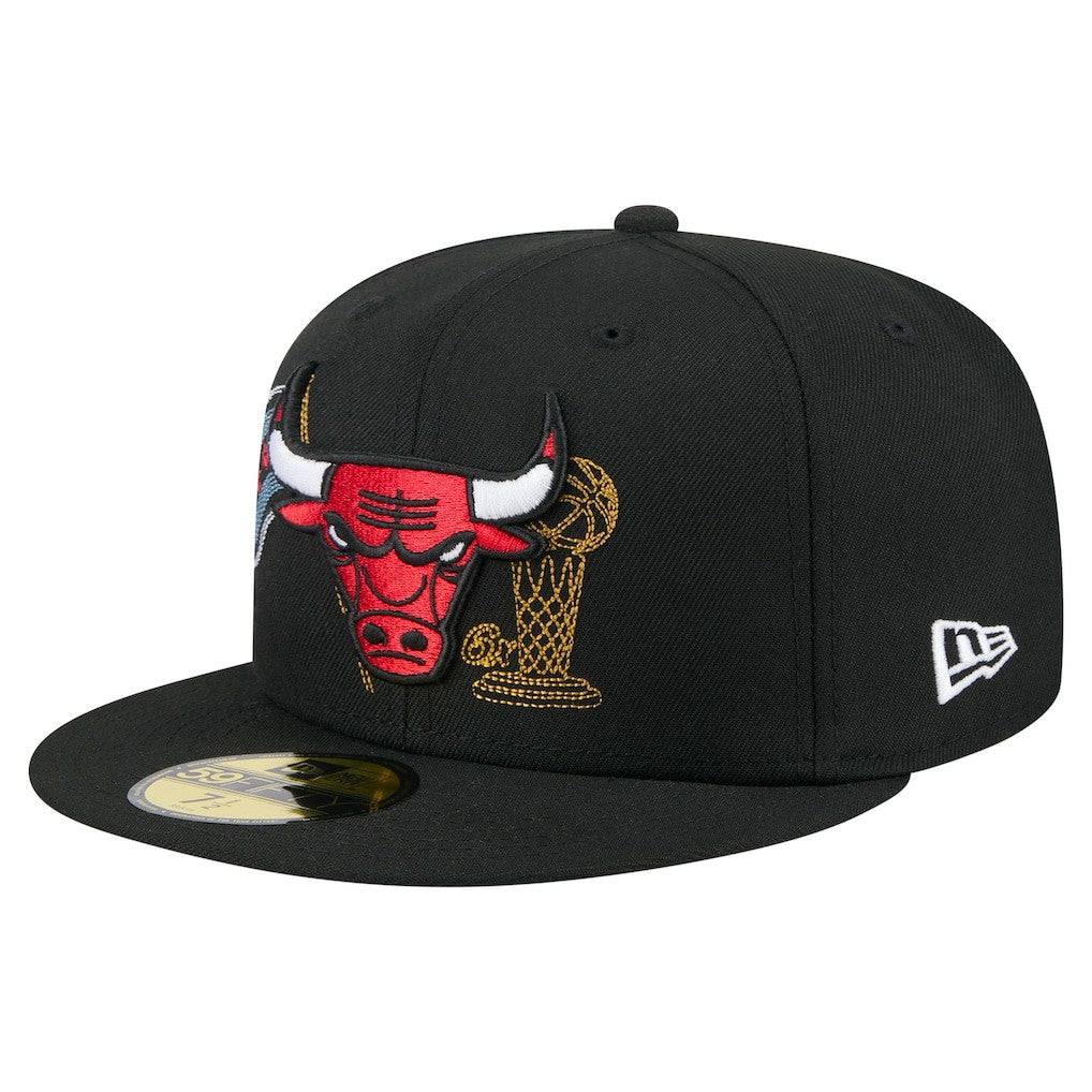 Chicago Bulls State Stitch 59FIFTY Fitted Hat - Black | New Era shop
