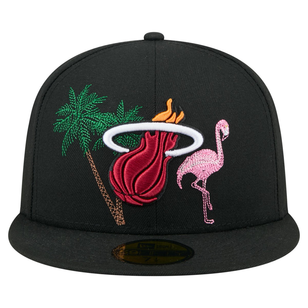 Miami Heat State Stitch 59FIFTY Fitted Hat - Black | New Era cheap