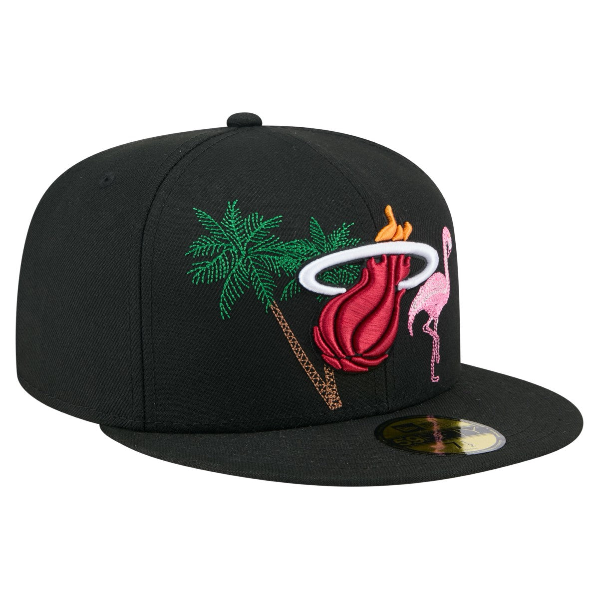 Miami Heat State Stitch 59FIFTY Fitted Hat - Black | New Era cheap