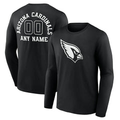 Arizona Cardinals Personalized Name & Number Monochrome Long Sleeve T-Shirt - Black on sale