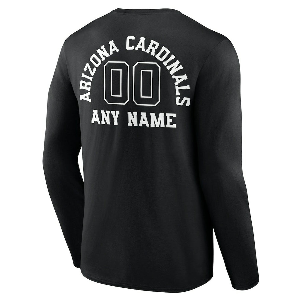 Arizona Cardinals Personalized Name & Number Monochrome Long Sleeve T-Shirt - Black on sale