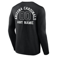 Arizona Cardinals Personalized Name & Number Monochrome Long Sleeve T-Shirt - Black on sale