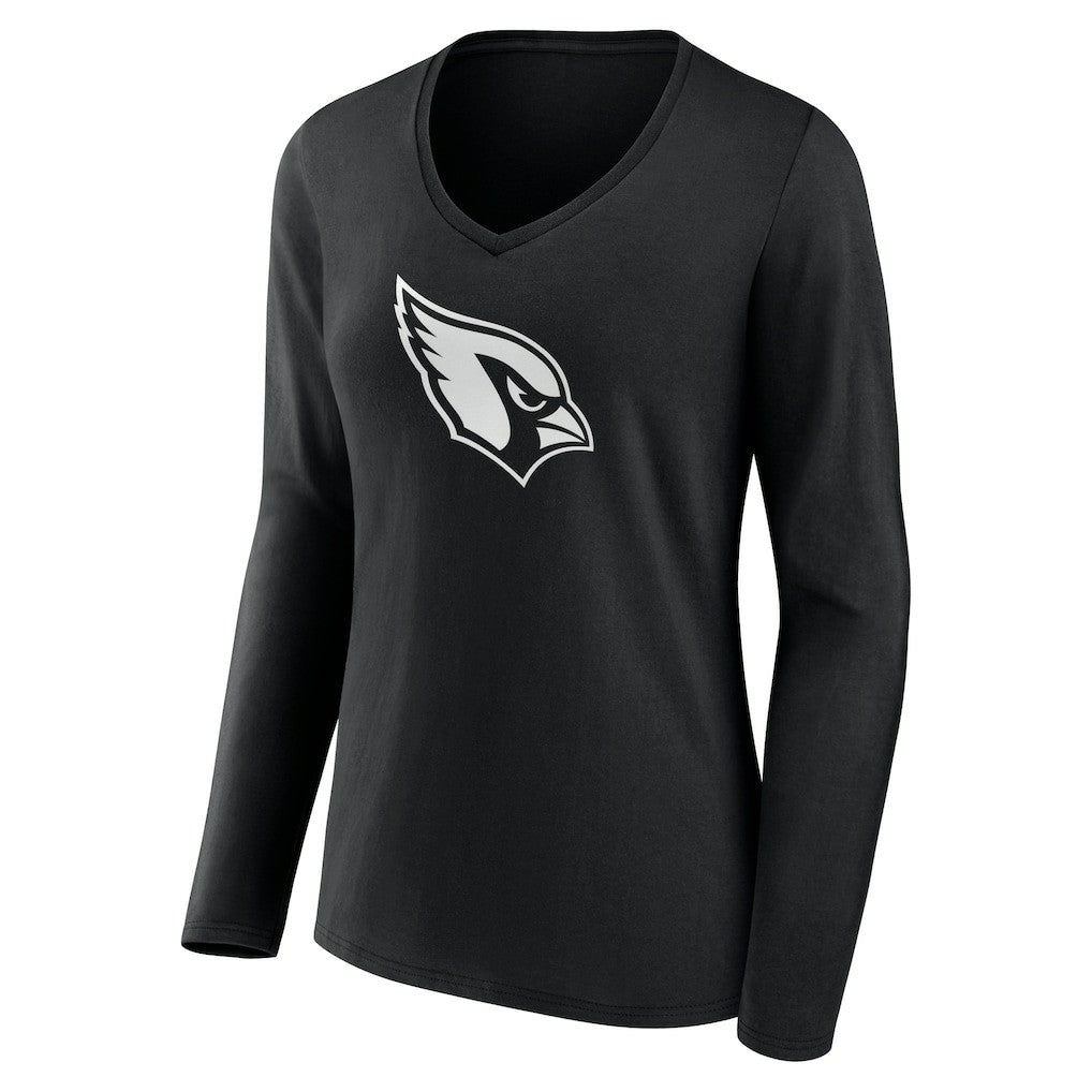 Arizona Cardinals Women's Personalized Name & Number Monochrome Long Sleeve V-Neck T-Shirt - Black outlet
