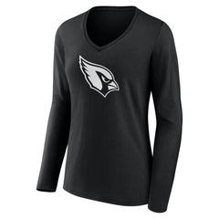 Arizona Cardinals Women's Personalized Name & Number Monochrome Long Sleeve V-Neck T-Shirt - Black outlet