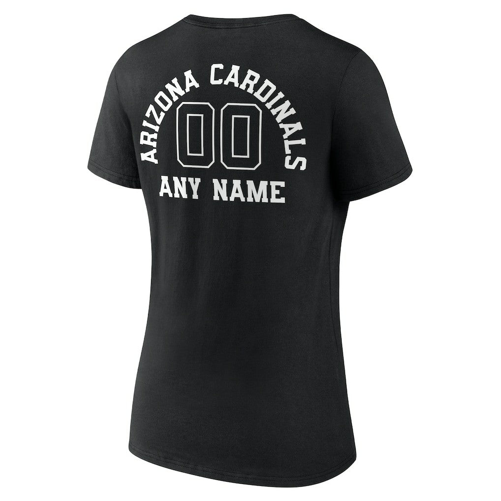 Arizona Cardinals Women's Personalized Name & Number Monochrome V-Neck T-Shirt - Black cheap