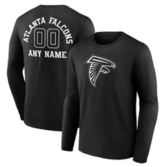 Atlanta Falcons Personalized Name & Number Monochrome Long Sleeve T-Shirt - Black cheap
