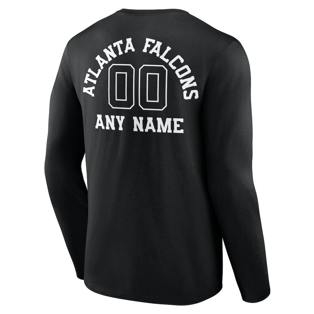 Atlanta Falcons Personalized Name & Number Monochrome Long Sleeve T-Shirt - Black cheap