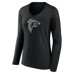 Atlanta Falcons Women's Personalized Name & Number Monochrome Long Sleeve V-Neck T-Shirt - Black for sale