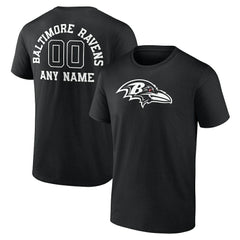 Baltimore Ravens Personalized Name & Number Monochrome T-Shirt - Black cheap