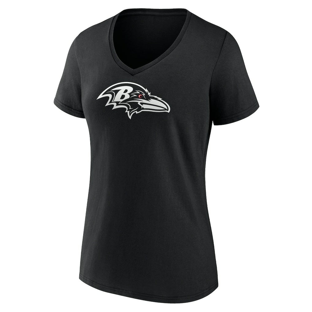 Baltimore Ravens Women's Personalized Name & Number Monochrome V-Neck T-Shirt - Black on sale