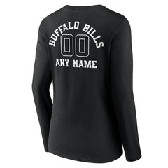 Buffalo Bills Women's Personalized Name & Number Monochrome Long Sleeve V-Neck T-Shirt - Black outlet