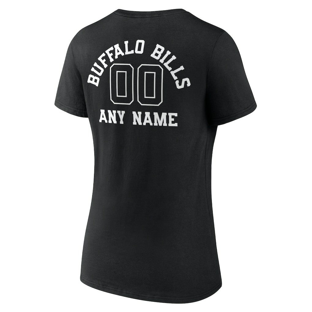Buffalo Bills Women's Personalized Name & Number Monochrome V-Neck T-Shirt - Black online