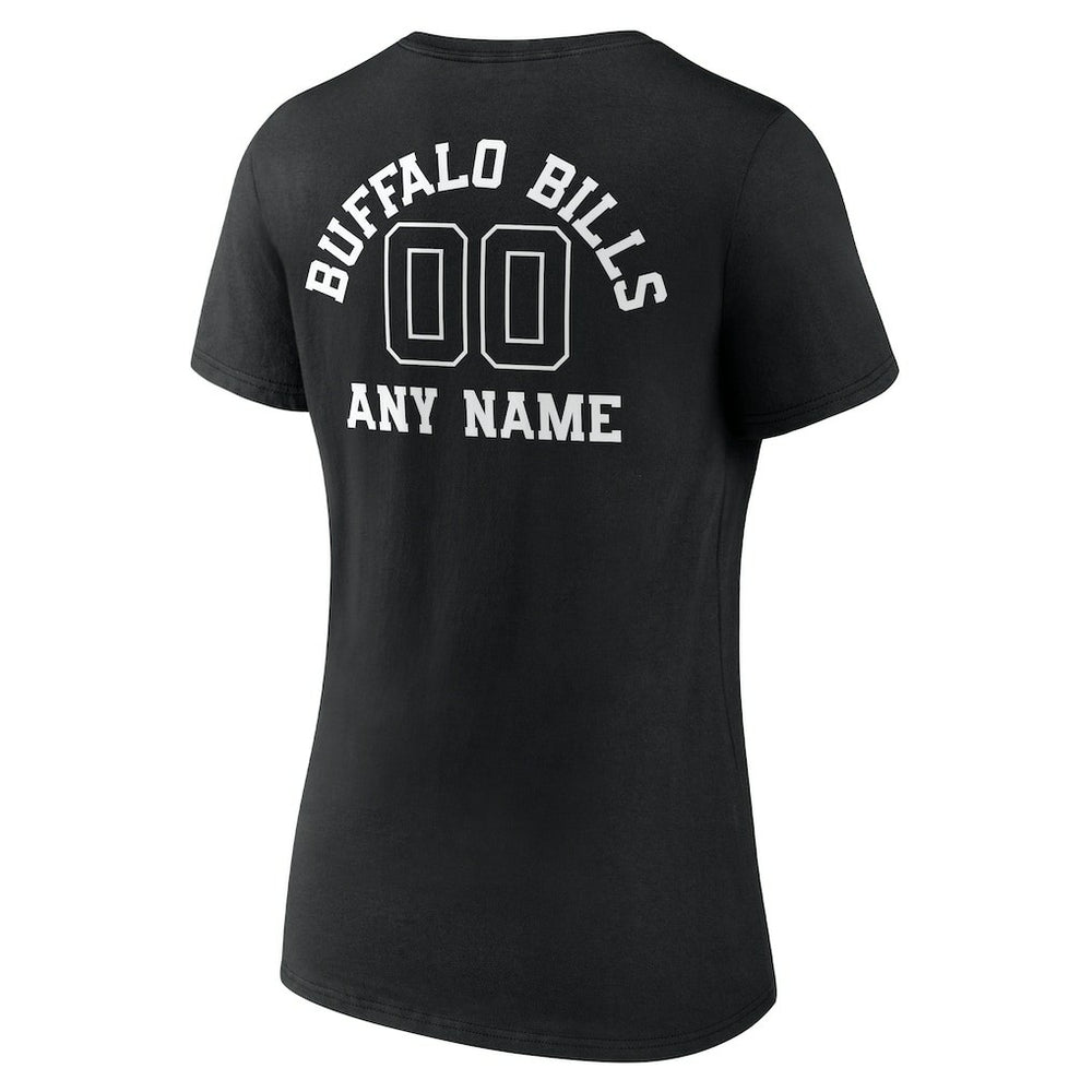 Buffalo Bills Women's Personalized Name & Number Monochrome V-Neck T-Shirt - Black online