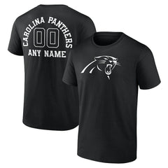 Carolina Panthers Personalized Name & Number Monochrome T-Shirt - Black cheap