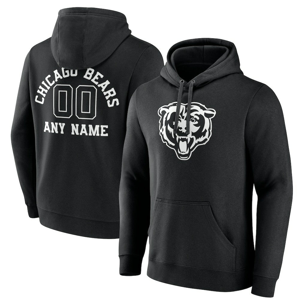 Chicago Bears Personalized Name & Number Pullover Hoodie - Black for sale