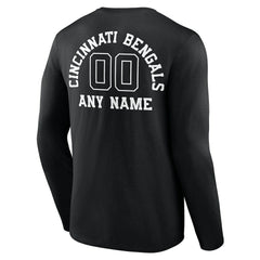 Cincinnati Bengals Personalized Name & Number Monochrome Long Sleeve T-Shirt - Black sale