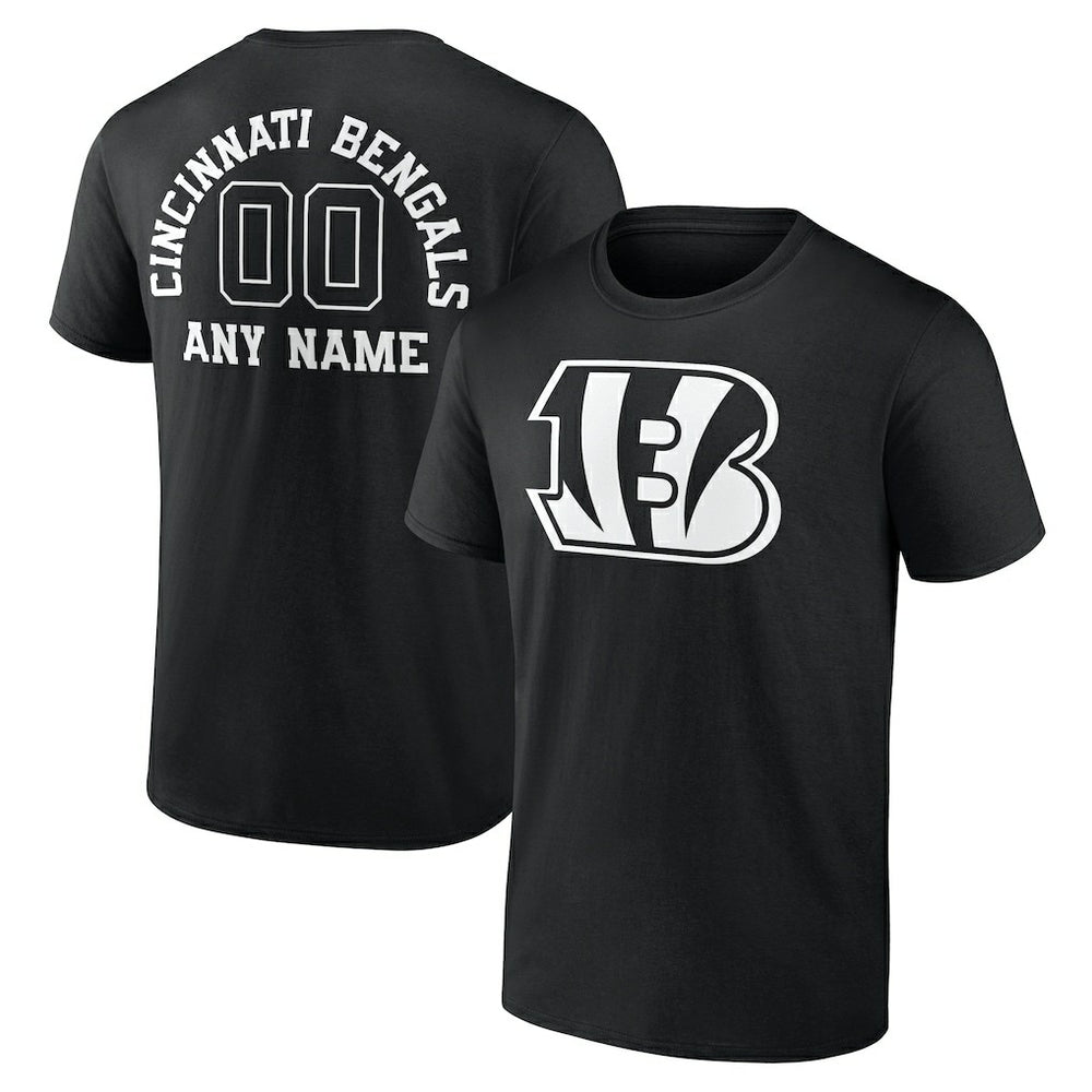 Cincinnati Bengals Personalized Name & Number Monochrome T-Shirt - Black discount