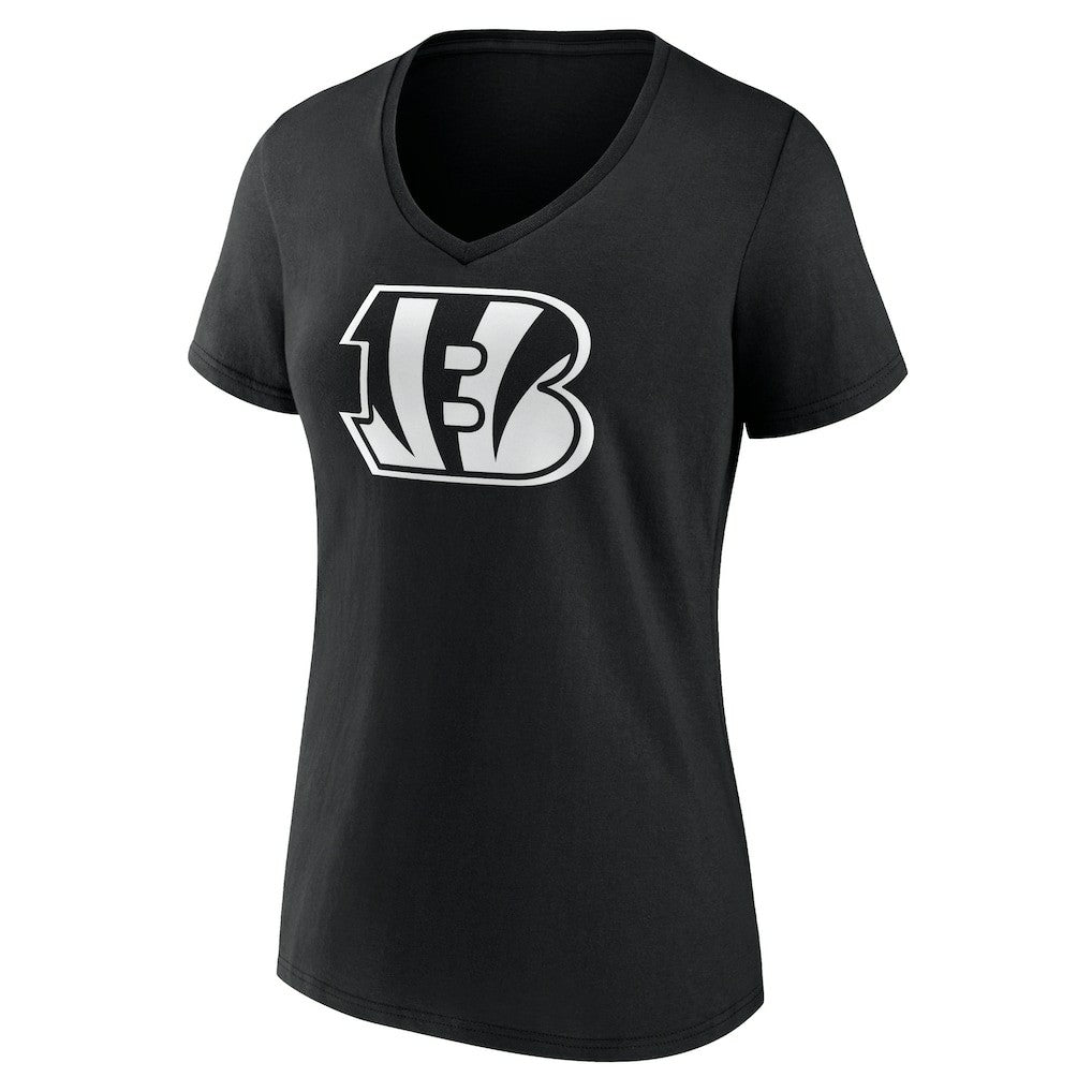 Cincinnati Bengals Women's Personalized Name & Number Monochrome V-Neck T-Shirt - Black for sale