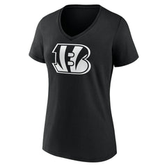 Cincinnati Bengals Women's Personalized Name & Number Monochrome V-Neck T-Shirt - Black for sale