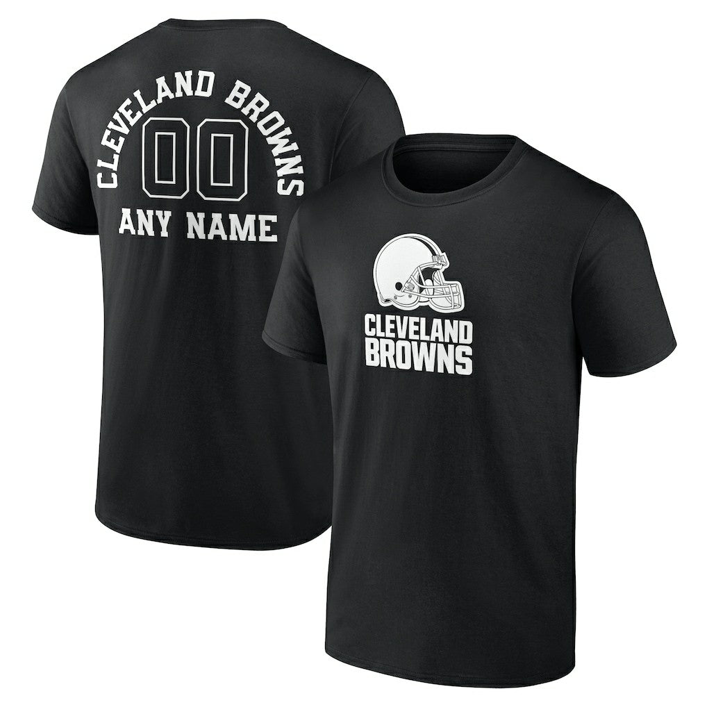 Cleveland Browns Personalized Name & Number Monochrome T-Shirt - Black sale