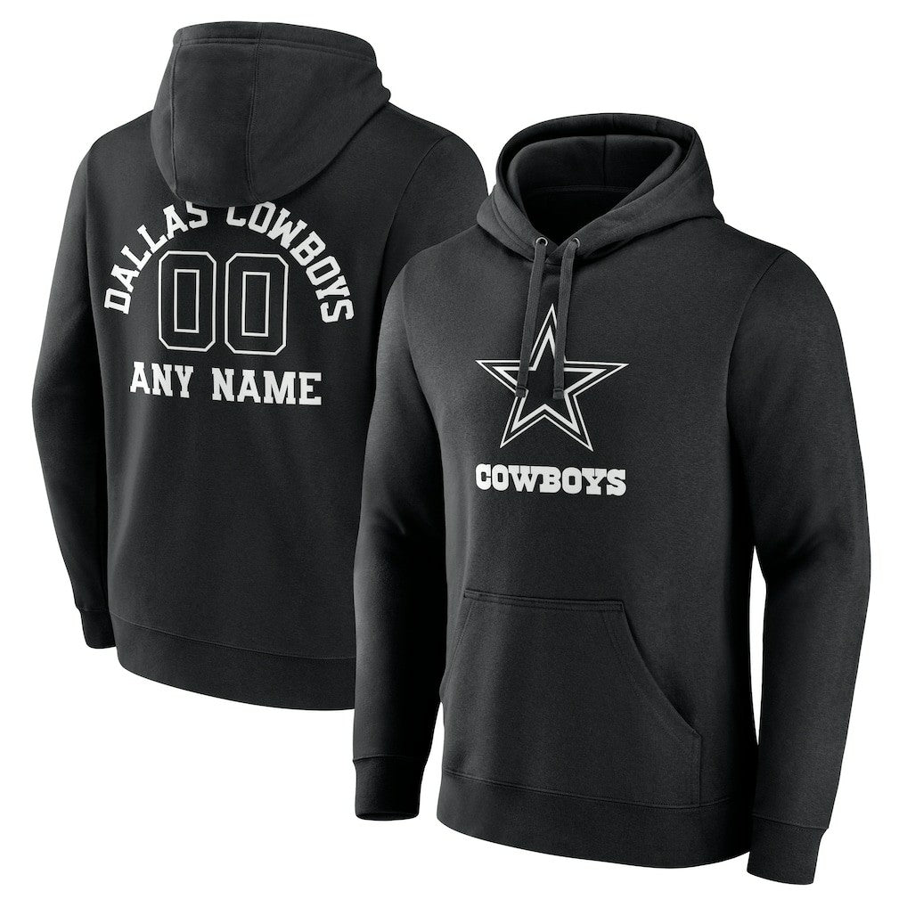 Dallas Cowboys Personalized Name & Number Pullover Hoodie - Black discount