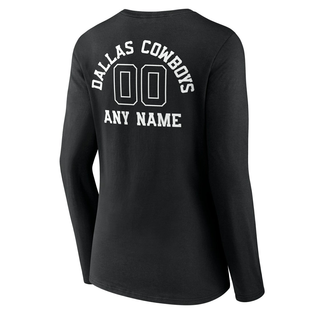 Dallas Cowboys Women's Personalized Name & Number Monochrome Long Sleeve V-Neck T-Shirt - Black for sale