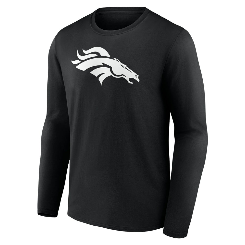 Denver Broncos Personalized Name & Number Monochrome Long Sleeve T-Shirt - Black on sale