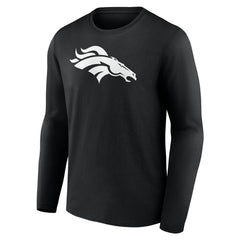 Denver Broncos Personalized Name & Number Monochrome Long Sleeve T-Shirt - Black on sale