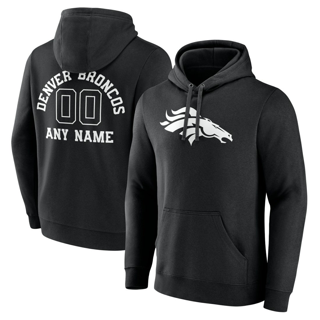 Denver Broncos Personalized Name & Number Pullover Hoodie - Black outlet