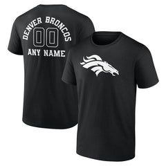 Denver Broncos Personalized Name & Number Monochrome T-Shirt - Black cheap