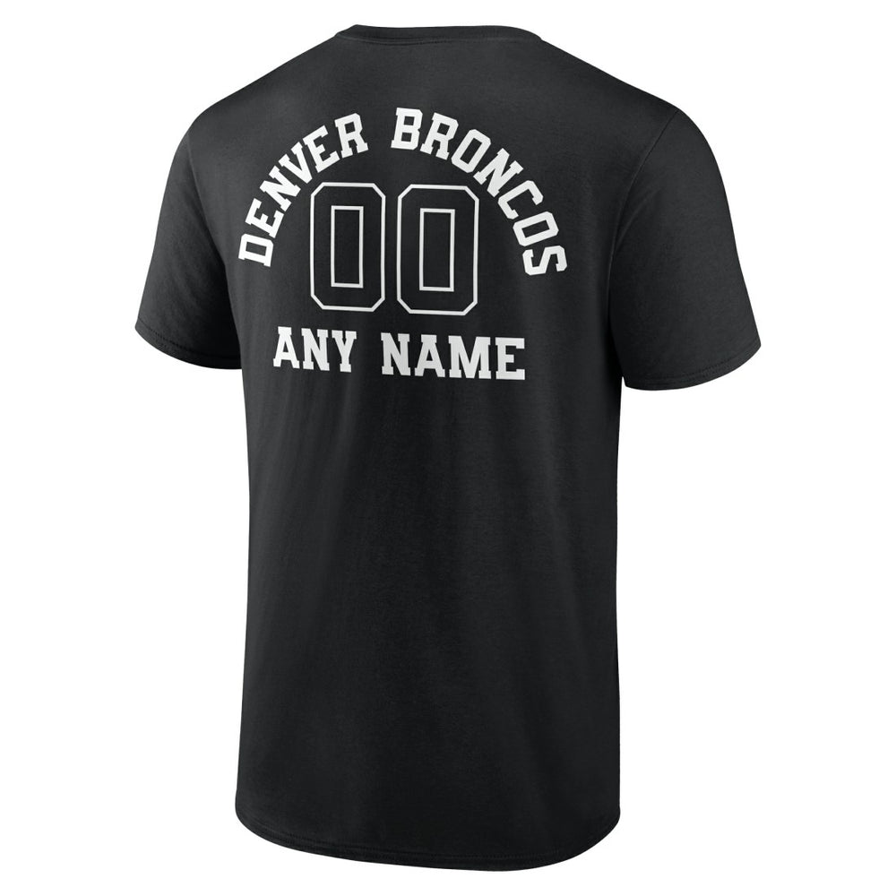Denver Broncos Personalized Name & Number Monochrome T-Shirt - Black cheap