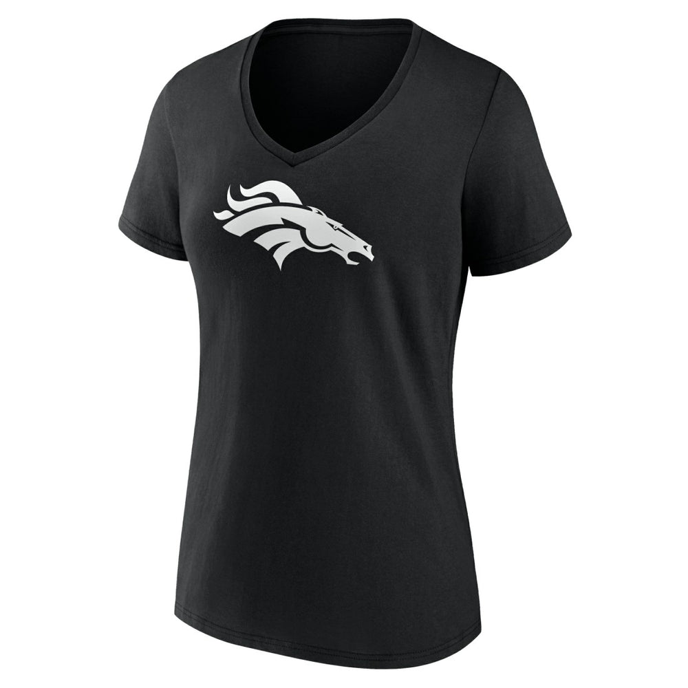 Denver Broncos Women's Personalized Name & Number Monochrome V-Neck T-Shirt - Black for sale