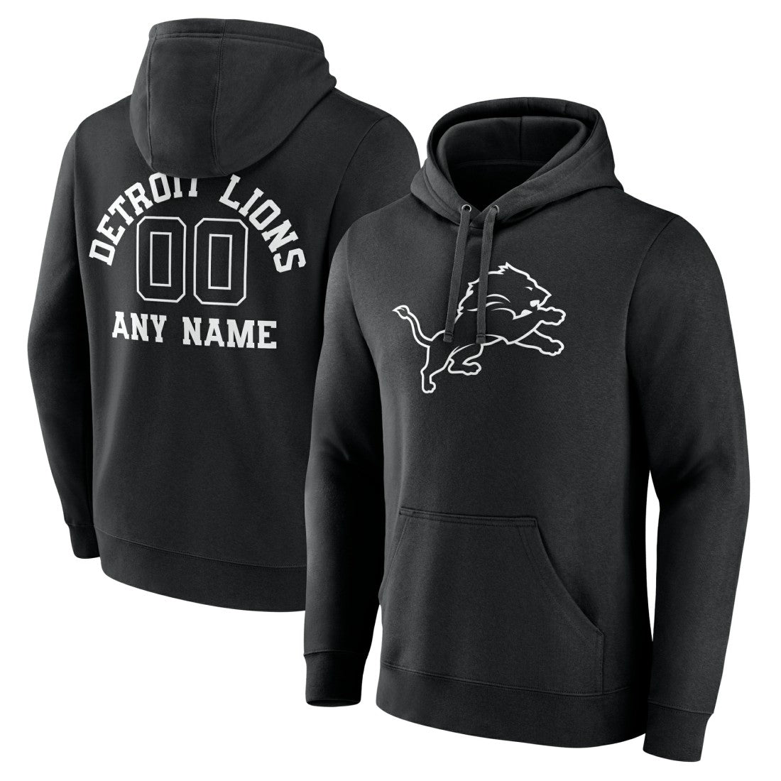 Detroit Lions Personalized Name & Number Pullover Hoodie - Black for sale