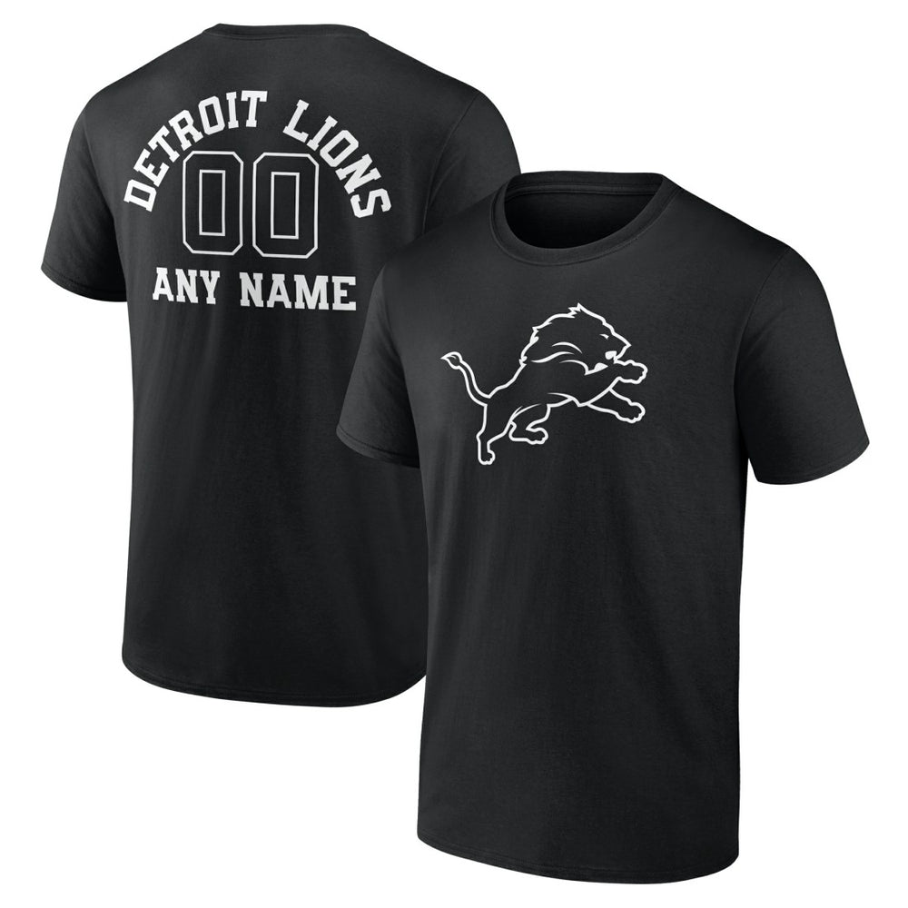 Detroit Lions Personalized Name & Number Monochrome T-Shirt - Black discount