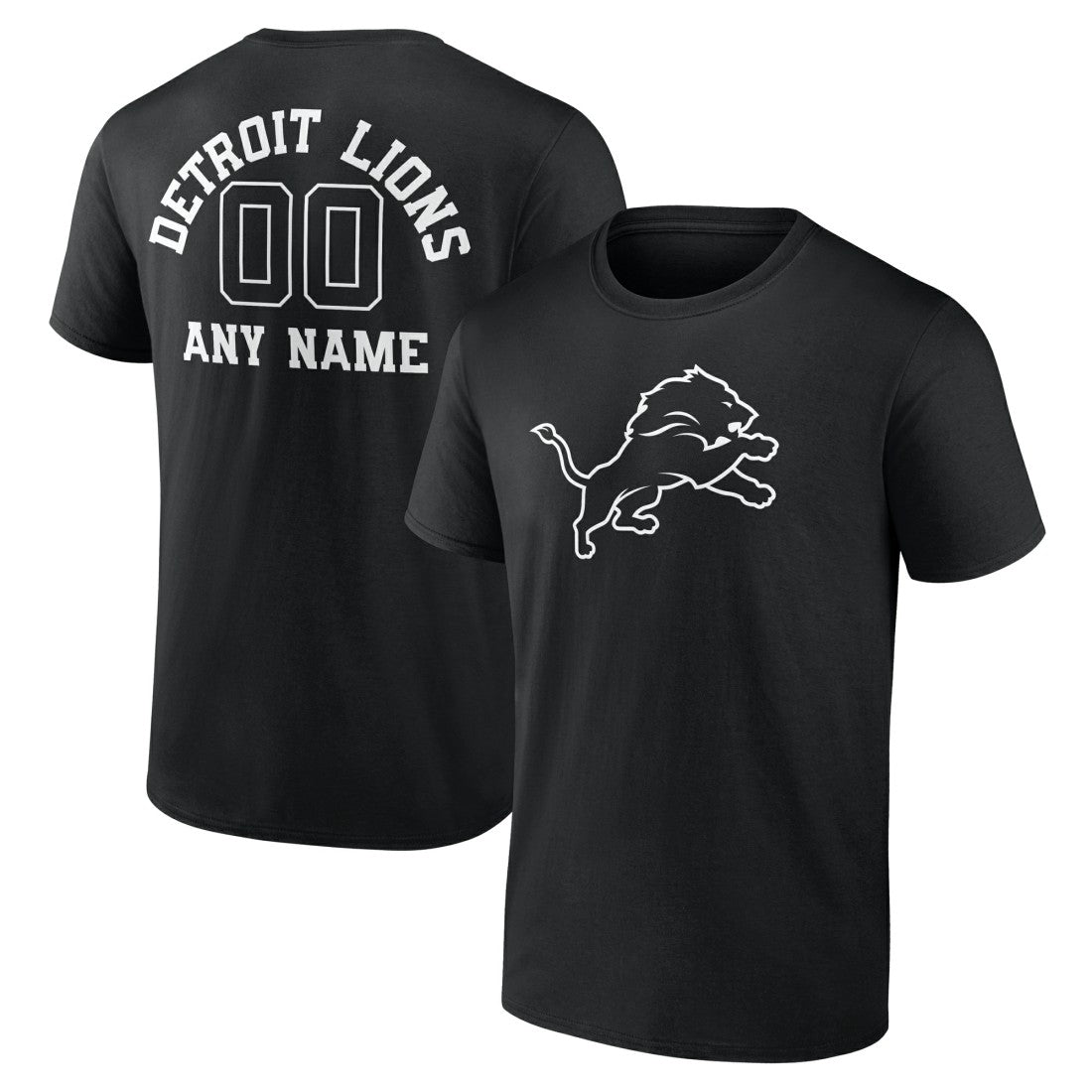 Detroit Lions Personalized Name & Number Monochrome T-Shirt - Black discount