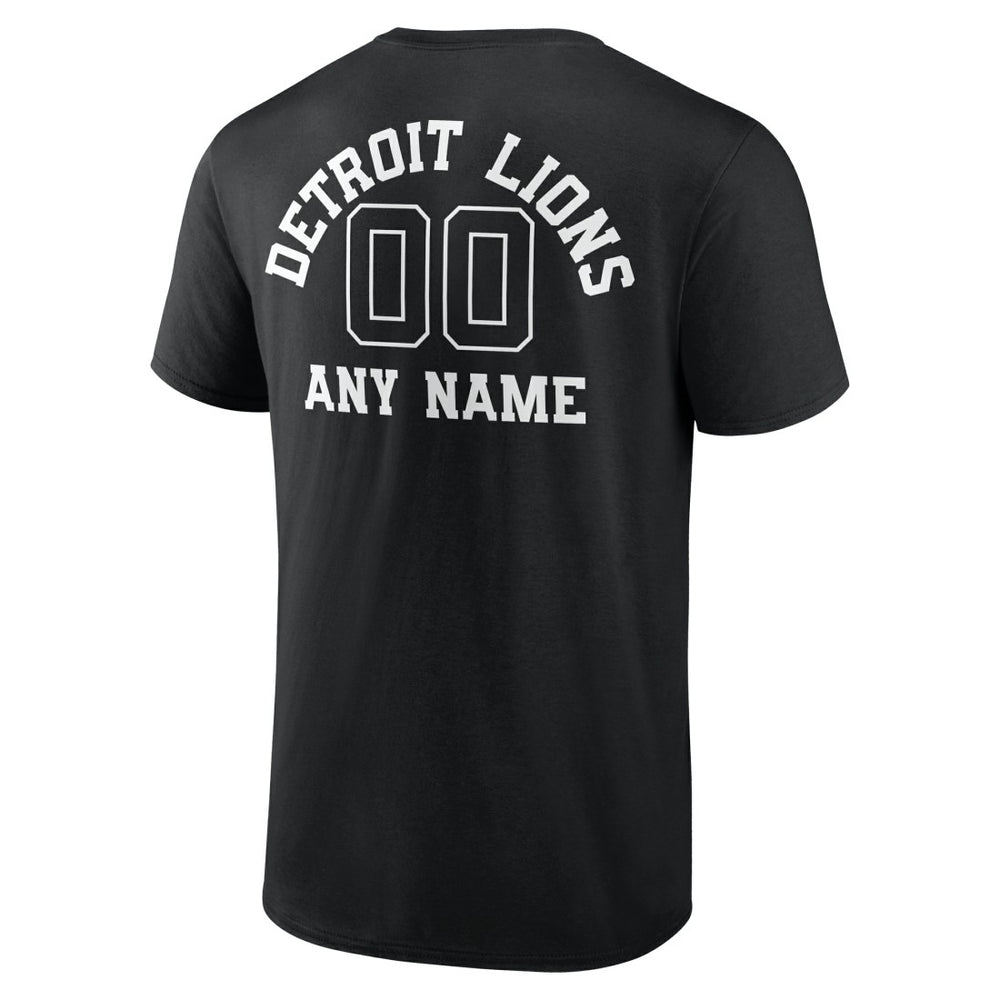 Detroit Lions Personalized Name & Number Monochrome T-Shirt - Black discount