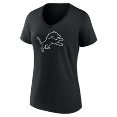 Detroit Lions Women's Personalized Name & Number Monochrome V-Neck T-Shirt - Black outlet