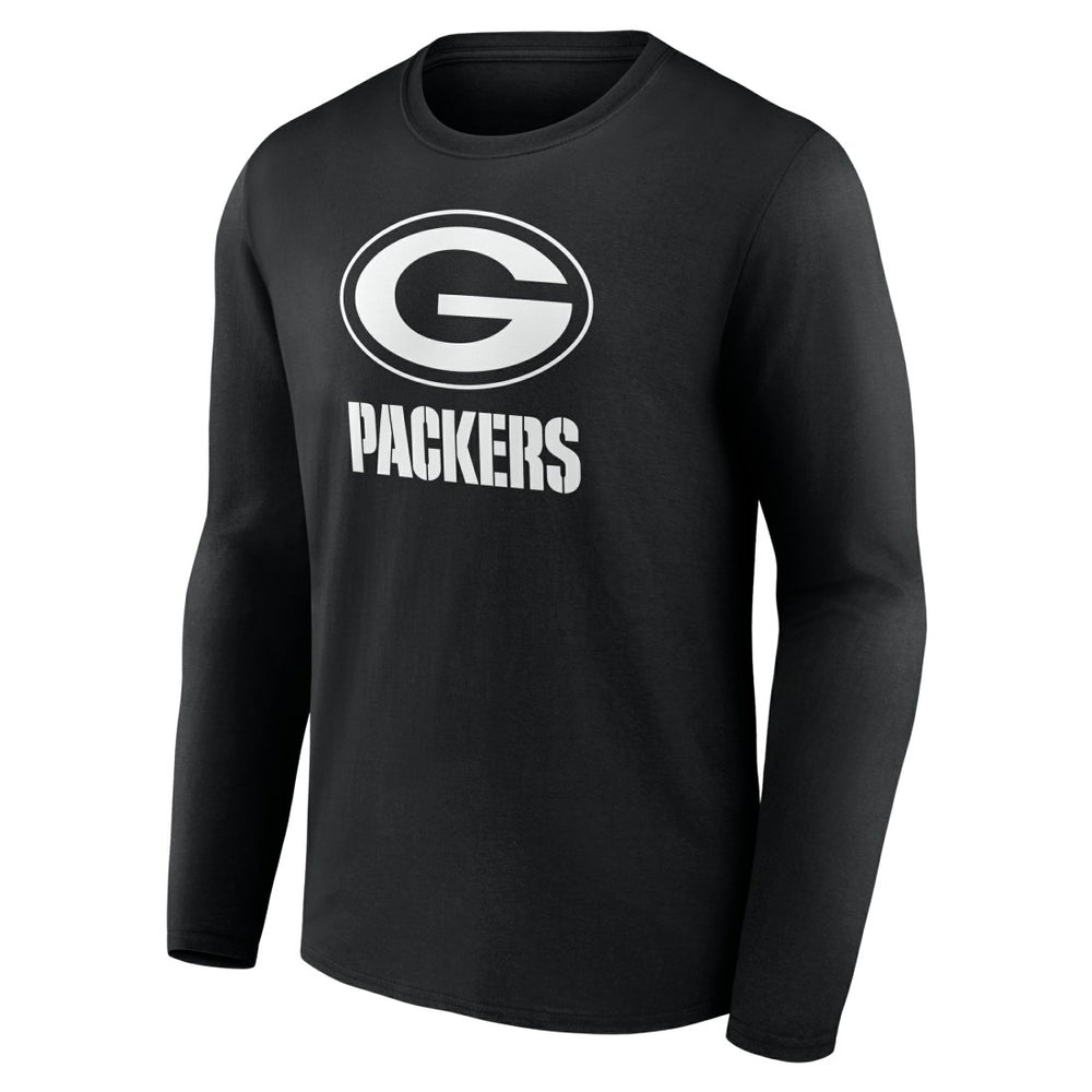 Green Bay Packers Personalized Name & Number Monochrome Long Sleeve T-Shirt - Black discount