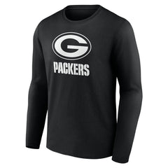 Green Bay Packers Personalized Name & Number Monochrome Long Sleeve T-Shirt - Black discount