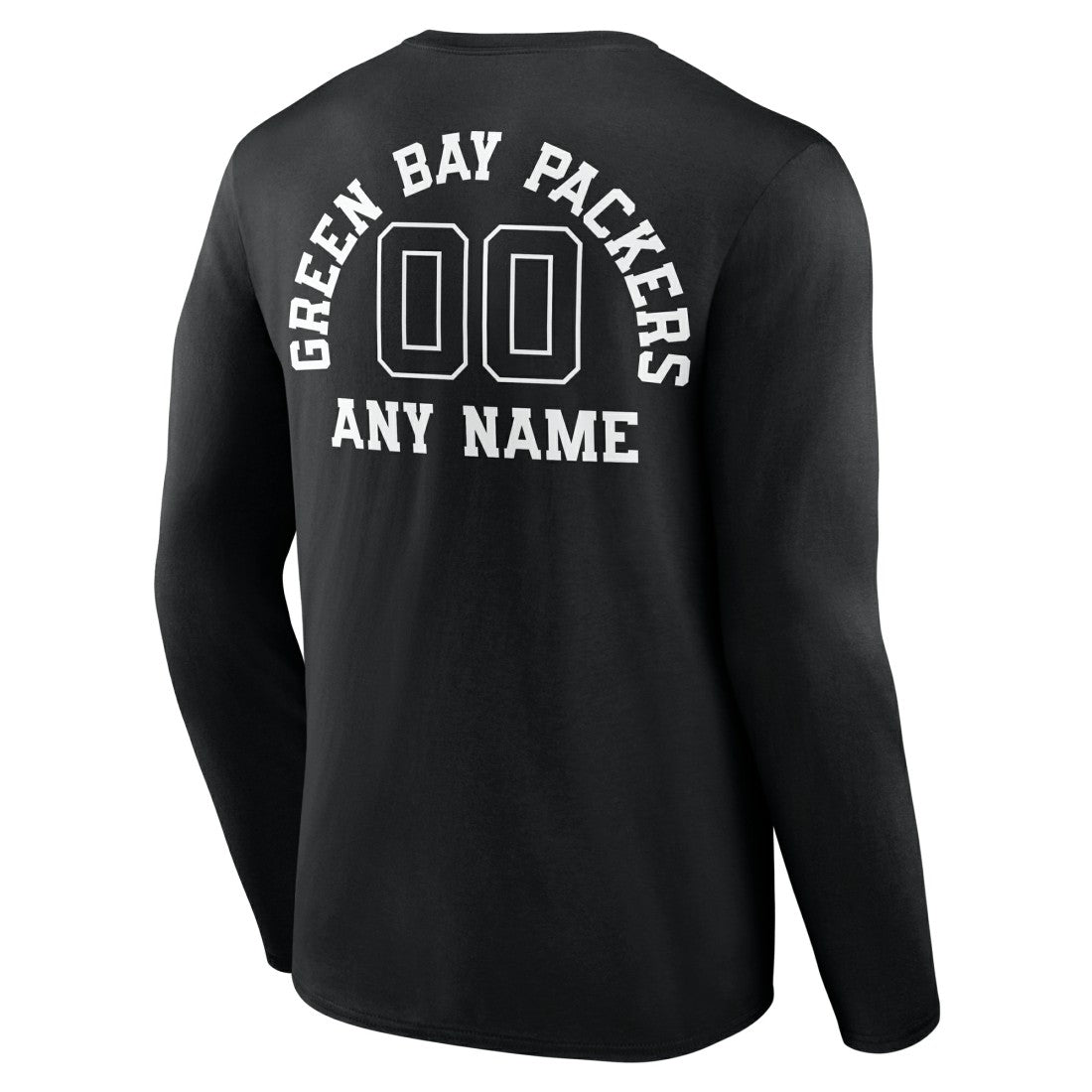 Green Bay Packers Personalized Name & Number Monochrome Long Sleeve T-Shirt - Black discount