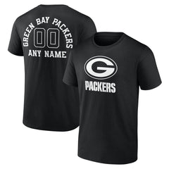 Green Bay Packers Personalized Name & Number Monochrome T-Shirt - Black sale